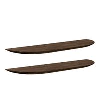 pack 2 estanterias redondeadas de madera flotantes nogal 60x32cm