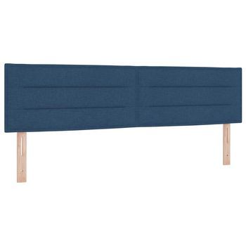 Cabecero Led Con Tiras Led Con Cabecera Manual Azul 180 Cm Tela Vidaxl