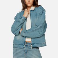 house of sunny wu denim boxy jacket - l