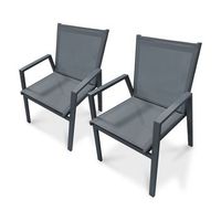 conjunto de 2 sillones de jardin apilables de aluminio