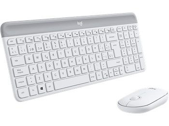 Pack Teclado + Ratón - Logitech MK470, Inalámbrico, ambidiestro, USB, Windows, Teclas de acceso directo, Pilas +18 meses, Blanco