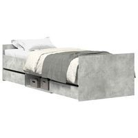 estructura de cama con cabecero piecero gris hormigon 90x200cm vidaxl