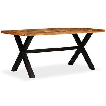 Mesa De Comedor - Mesa De Cocina Madera Maciza De Acacia Y Mango 180x90x76 Cm