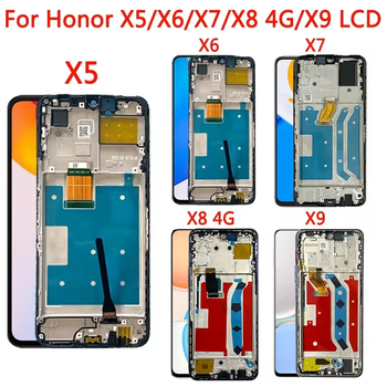 Pantalla LCD IPS para Honor X5 X6 X7 X8 X9, Panel Táctil Digitalizador de Repuesto para Honor X8 4G LCD X9 5G con Marco