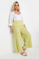yours pantalones anchos de estampado amarillo mujer curvy y tallas grandes yours