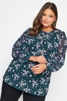 camisa azul de flores rosa palido mujer curvy y tallas grandes yours