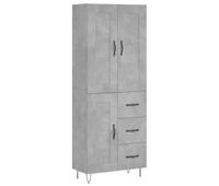 aparador alto - mueble de almacenamiento madera contrachapada gris hormigon 695x34x180 cm es981