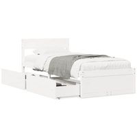 estructura cama con cajones madera maciza pino blanco 90x200 cm