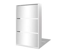 vidaxl mueble zapatero 3 niveles y espejo blanco 63x17x1025 cm