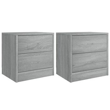 Mesitas De Noche 2 Uds Madera Ingeniería Gris Sonoma 40x30x40cm Vidaxl