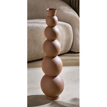 Jarron Esferas Metal Terracota 75 Cms. 20dx75 Cms