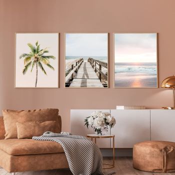 Set de 3 cuadros 228, marco negro, 50x70 cm