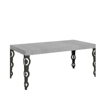 Mesa Extensible 90x90/246 Cm Karamay Premium Estructura De Cemento Antracita