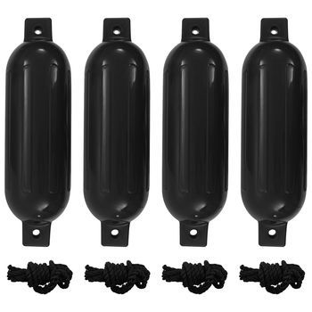 Parachoques Para Barco 4 Unidades Pvc Negro Ø 14x50 Cm Vidaxl