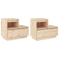 mesitas de noche 2 uds madera maciza de pino 60x34x51 cm vidaxl