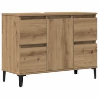 mueble de almacenaje  mueble de lavabo madera ingenieria roble artisan 80x33x60 cm