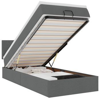 Cama Otomana Con Colchón Y Led Tela Gris Oscuro 90x200 Cm Vidaxl