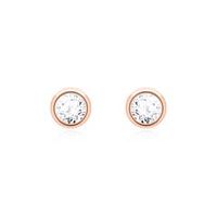 pendientes de mujer de oro rosa 14 quilates con diamantes