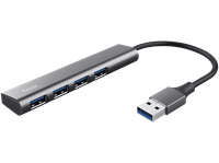 hub - trust 24947 halyx 4 usb-a 4 puertos 5 gbits gris