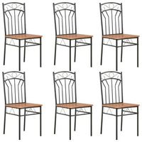 sillas de comedor 6 unidades mdf marron vidaxl