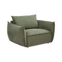 sillon de tela bajo asiento profundo y ancho respaldo acolchado acogedor moderno verde kunes