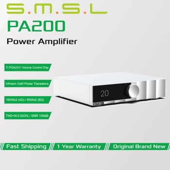Amplificador de potencia SMSL PA200 de nitruro de galio, transistores de potencia Infineon GaN, chip de control de volumen TI PGA2311, salida estéreo de 160W/4Ω