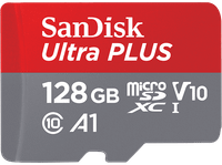 tarjeta micro sdxc - sandisk ultra plus 128 gb 150 mbs uhs-i v10 a1 c10 adaptador sd multicolor
