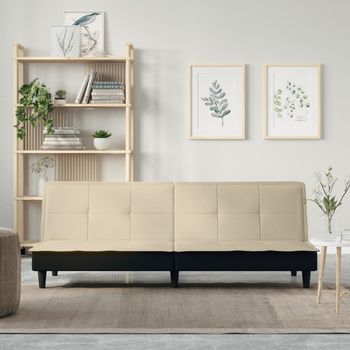 Sofá Cama | Sofá Convertible De Tela Color Crema Cfw3894301