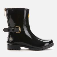 barbour international womens mugello biker wellies - black - uk 3
