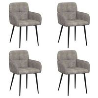 sillas de comedor 4 uds cuero de suede sintetico gris claro vidaxl