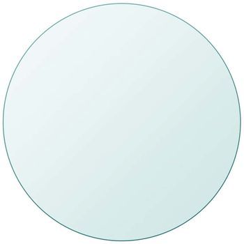 Tablero De Mesa | Tablero Escritorio De Cristal Templado Redondo 700 Mm