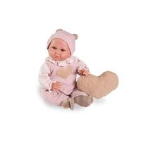 muneco recien nacida con peso luca con cojin corazon 42 cm