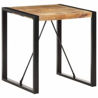 vidaxl mesa de comedor madera maciza de mango rugosa 70x70x75 cm