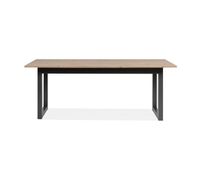 mesa de comedor extensible de roble artesanal y antracita l200-240 cm - denver