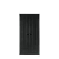 armario con 2 puertas y 2 cajones en madera negra