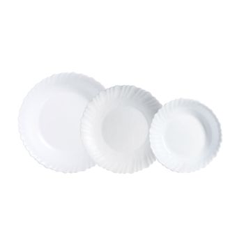 Vajilla vidrio opal blanca 18 piezas