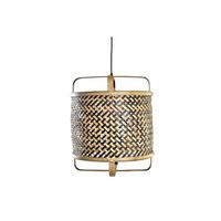lampara techo ratan 36x36x48 natural marron