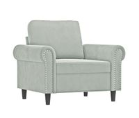 vidaxl sillon de terciopelo gris claro 60 cm