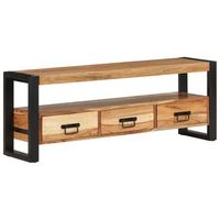 mueble de tv madera maciza de acacia 120x30x45 cm vidaxl