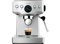 cafetera express - cecotec power espresso 20 barista mini bar 1465 w 18 l 2 tazas manometro thermoblock inox