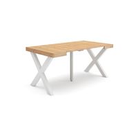 mesa consola extensible mesa comedor plegable 160x90x73cm para 8 comensales patas madera maciza estilo moderno roble