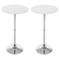 set de 2 mesas redondas de bar madera blanco mate o 60 cm clp