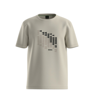 BOSS para hombre. 50566853 Camiseta TS Network Flag beige (S), Casual, Algodón, Manga corta