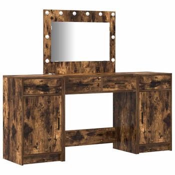 Mesa Tocador | Mesa De Maquillaje Con Cajón 3 Piezas Marrón Madera De Ingeniería