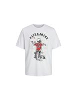 camiseta jack and jones skull rock crew blanco infantil
