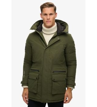 Superdry para hombre. M5011909A Parka acolchada City verde (XL), Casual, Poliéster Reciclado, Sostenible
