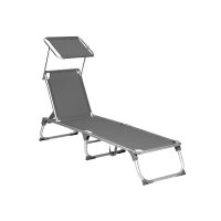 tumbona reclinable plegable gris antracita  55 x 193 x 31 cm