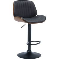 taburete de bar nova en polipiel simil cuero pvc nogalnegro 50x495x90 cm clp