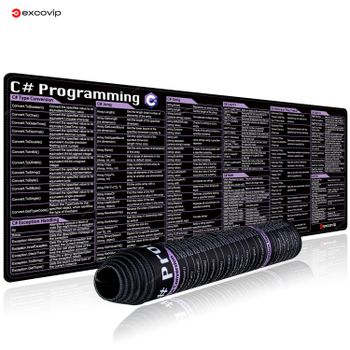 EXCO C #   Alfombrilla de ratón de programación, teclado de atajos grandes, alfombrilla de ratón, hoja de trucos, alfombrilla de escritorio de ingeniero para juego, algorithmo Web