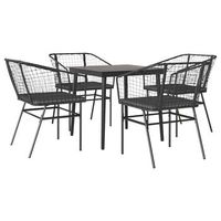juego de comedor jardin 5 uds cojines ratan sintetico negro cfw391682